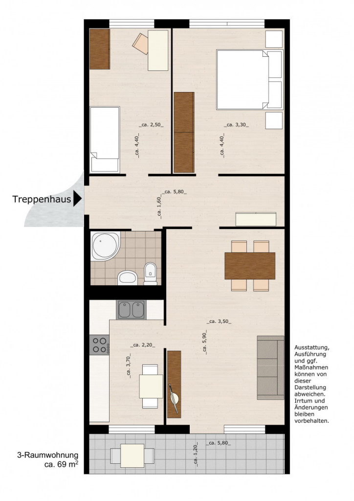 Bild 1 : Charmante Wohnung mit Balkon